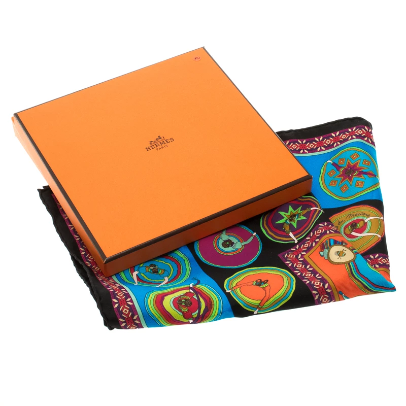 Hermes Multicolor Printed Silk Belles Du Mexique Square Scarf For Women 9 Hermes Multicolor Printed Silk Belles Du Mexique Square Scarf For Women - Image 7