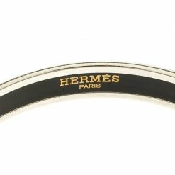 Hermes Caleche Orange Enamel Palladium Plated Narrow Bangle Bracelet For Women -Deals Hermes Store luxury women hermes used accessories p118597 005