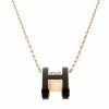 Hermes Pop H Soleil Black Lacquer Rose Gold Plated Pendant For Women 2 Hermes Pop H Soleil Black Lacquer Rose Gold Plated Pendant For Women -Deals Hermes Store luxury women hermes used accessories p118825 001