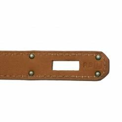 Hermes Kelly Brown Leather Palladium Plated Choker Necklace For Women -Deals Hermes Store luxury women hermes used accessories p118855 004