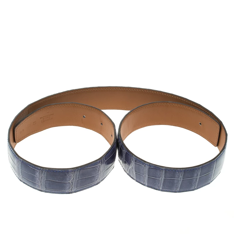 Hermes Lilac Porosus Crocodile Leather Belt Strap 85cm For Women 4 Hermes Lilac Porosus Crocodile Leather Belt Strap 85cm For Women - Image 2