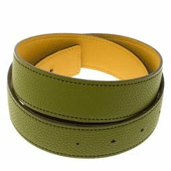 Hermes Anis Green And Yellow Leather Reversible Belt Strap 85cm For Women 10 Hermes Anis Green And Yellow Leather Reversible Belt Strap 85cm For Women -Deals Hermes Store luxury women hermes used accessories p120678 0003