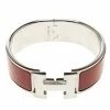 Hermes Clic Clac H Red Enamel Palladium Plated Wide Bracelet PM For Women -Deals Hermes Store luxury women hermes used accessories p120681 001