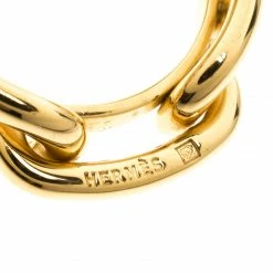 Hermes Regate Gold Plated Scarf Ring For Women -Deals Hermes Store luxury women hermes used accessories p120850 004