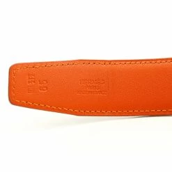Hermes Black And Orange Leather H Buckle Reversible Belt 65CM For Women -Deals Hermes Store luxury women hermes used accessories p121486 003