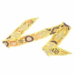 Hermes Lime Green Kelly En Perles Silk Twilly Scarf For Women -Deals Hermes Store luxury women hermes used accessories p123440 003