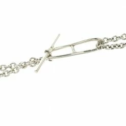 Hermes Long Chaîne D'Ancre Silver Necklace For Women -Deals Hermes Store luxury women hermes used accessories p123506 0002