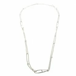 Hermes Long Chaîne D'Ancre Silver Necklace For Women -Deals Hermes Store luxury women hermes used accessories p123506 0003