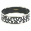 Hermes Balcons Du Guadalquivir Cloisonne Black And White Enamel Bangle 20CM For Women -Deals Hermes Store luxury women hermes used accessories p12478 001