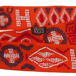 Hermes Orange Printed Neck Scarf For Women -Deals Hermes Store luxury women hermes used accessories p126 004