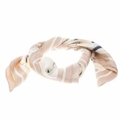 Hermes Beige Raconte Moi Le Cheval Printed Silk Square Scarf For Women