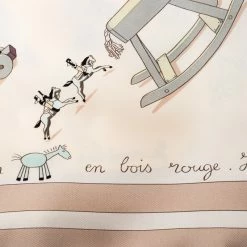 Hermes Beige Raconte Moi Le Cheval Printed Silk Square Scarf For Women -Deals Hermes Store luxury women hermes used accessories p128901 003