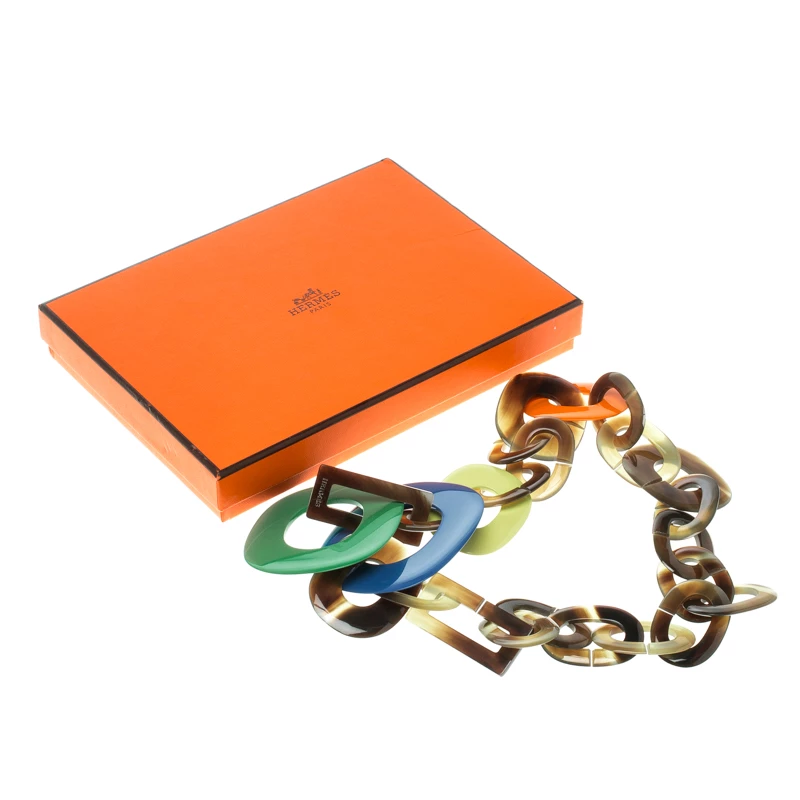 Hermes Duncan Buffalo Horn & Lacquered Wood Necklace For Women 8 Hermes Duncan Buffalo Horn & Lacquered Wood Necklace For Women - Image 6