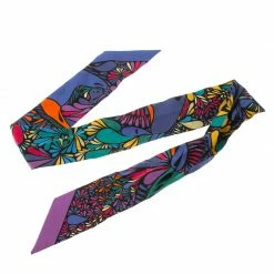 Hermes Millefleurs Du Mexique Printed Silk Twilly Scarf For Women -Deals Hermes Store luxury women hermes used accessories p131232 005