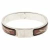 Hermes Loquet Red Enamel Palladium Plated Narrow Bracelet PM For Women -Deals Hermes Store luxury women hermes used accessories p131797 0001