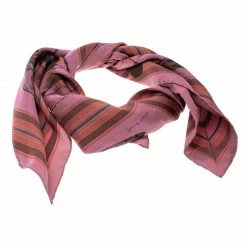 Hermes Pink Silk Surtient Horse Printed Silk Square Scarf For Women