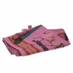 Hermes Pink Silk Surtient Horse Printed Silk Square Scarf For Women -Deals Hermes Store luxury women hermes used accessories p141869 005