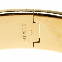 Hermes Clic Clac H Blue Enamel Gold Plated Wide Bracelet GM For Women -Deals Hermes Store luxury women hermes used accessories p141933 0006