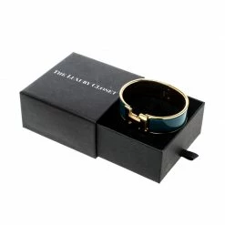 Hermes Clic Clac H Blue Enamel Gold Plated Wide Bracelet GM For Women -Deals Hermes Store luxury women hermes used accessories p141933 0007