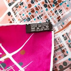 Hermes Pink Magic Kelly Printed Silk Square Scarf For Women -Deals Hermes Store luxury women hermes used accessories p144228 0005