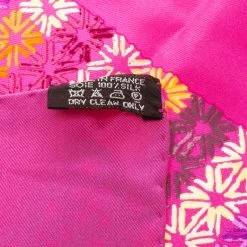 Hermes Pink The Rhythm Of China Printed Silk Square Scarf For Women -Deals Hermes Store luxury women hermes used accessories p144243 0005