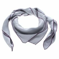 Hermes Grey Alphabet Printed Silk Square Scarf For Women