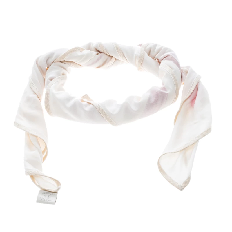 Hermes Off White And Pink Brides De Gala Printed Silk Jersey Square Scarf For Women 3 Hermes Off White And Pink Brides De Gala Printed Silk Jersey Square Scarf For Women