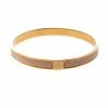 Hermes Hermès Kawaii 7 Pink Leather Rose Gold Tone Bangle Bracelet For Women