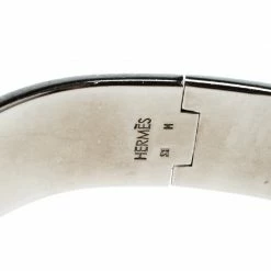 Hermes Clic Clac H Orange Enamel Palladium Plated Wide Bracelet GM For Women -Deals Hermes Store luxury women hermes used accessories p146880 006