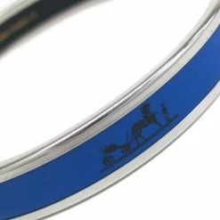 Hermes Printed Blue Enamel Palladium-Plated Bracelet 19CM For Women -Deals Hermes Store luxury women hermes used accessories p14743 005