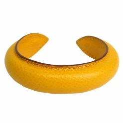 Hermes Yellow Couchevel Leather Bangle S For Women