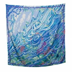 Hermes De La Mer Au Ciel Blue Printed Silk Square Scarf For Women -Deals Hermes Store luxury women hermes used accessories p147544 0002