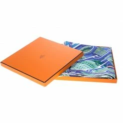 Hermes De La Mer Au Ciel Blue Printed Silk Square Scarf For Women -Deals Hermes Store luxury women hermes used accessories p147544 0007