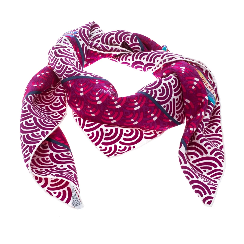 Hermes Multicolor Bateau Fleuri Printed Silk Square Scarf For Women 3 Hermes Multicolor Bateau Fleuri Printed Silk Square Scarf For Women