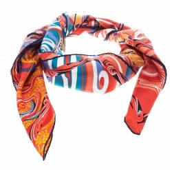 Hermes De La Mer Au Ciel Multicolor Printed Silk Square Scarf For Women