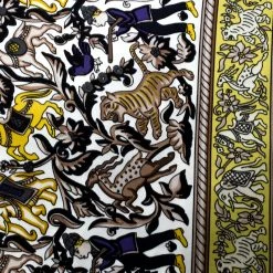 Hermes Chasse En Inde Yellow And White Printed Silk Square Scarf For Women 13 Hermes Chasse En Inde Yellow And White Printed Silk Square Scarf For Women -Deals Hermes Store luxury women hermes used accessories p147566 0005