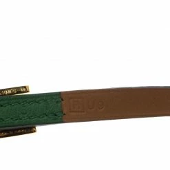 Hermes Hapi 3 Green Leather Gold Plated Wrap Bracelet S For Women 12 Hermes Hapi 3 Green Leather Gold Plated Wrap Bracelet S For Women -Deals Hermes Store luxury women hermes used accessories p147587 0005