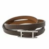 Hermes Hapi 3 Etoupe Leather Palladium Plated Wrap Bracelet S For Women -Deals Hermes Store luxury women hermes used accessories p147608 0001