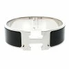 Hermes Clic Clac H Black Enamel Palladium Plated Wide Bracelet GM For Women -Deals Hermes Store luxury women hermes used accessories p147649 001