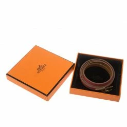 Hermes Hapi 3 Pink Leather Gold Plated Wrap Bracelet M For Women 11 Hermes Hapi 3 Pink Leather Gold Plated Wrap Bracelet M For Women -Deals Hermes Store luxury women hermes used accessories p147869 0005
