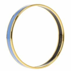 Hermes Printed Blue Enamel Gold-Plated Bracelet 19CM For Women -Deals Hermes Store luxury women hermes used accessories p14795 004