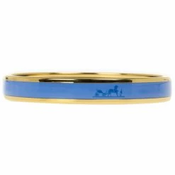 Hermes Printed Blue Enamel Gold-Plated Bracelet 19CM For Women -Deals Hermes Store luxury women hermes used accessories p14795 006