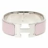 Hermes Clic Clac H Wide Pink Enameled Palladium Plated Bracelet GM For Women 1 Hermes Clic Clac H Wide Pink Enameled Palladium Plated Bracelet GM For Women -Deals Hermes Store luxury women hermes used accessories p14799 001