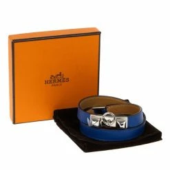 Hermes Swift Rivale Double Tour Electric Blue Bracelet M For Women -Deals Hermes Store luxury women hermes used accessories p14805 006