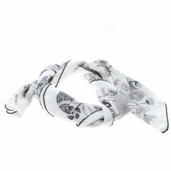 Hermes Off White Fleurs Et Papillons De Tissus Printed Silk Square Scarf For Women