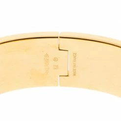 Hermes Clic Clac H Gold Plated Orange Enamel Bracelet For Women -Deals Hermes Store luxury women hermes used accessories p151050 0006