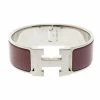 Hermes Clic Clac H Mauve Enamel Palladium Plated Wide Bracelet For Women -Deals Hermes Store luxury women hermes used accessories p151839 0001