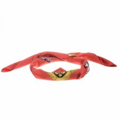 Hermes Real Escuela Andaluza Del Arte Ecuestre Red Printed Silk Square Scarf For Women -Deals Hermes Store luxury women hermes used accessories p153865 003