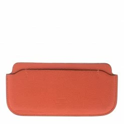 Hermes Sanguine Orange Leather Phone Case For Women