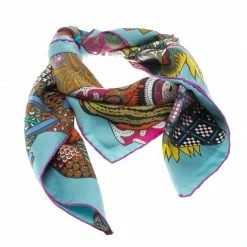 Hermes Blue Fleurs D'Indiennes Printed Silk Square Scarf For Women 10 Hermes Blue Fleurs D'Indiennes Printed Silk Square Scarf For Women -Deals Hermes Store luxury women hermes used accessories p154849 003